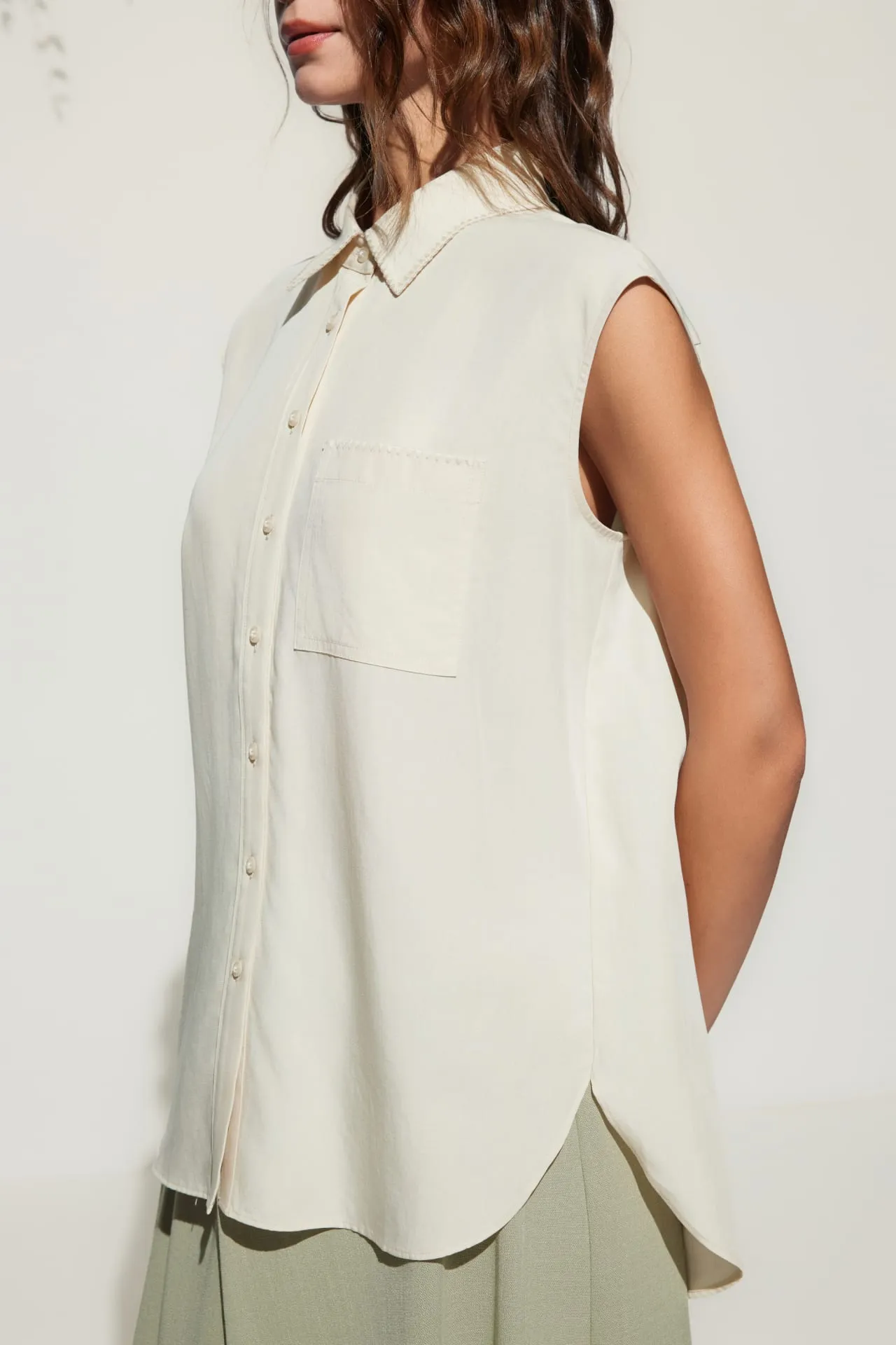 Lyocell Short Sleeve Casual Shirt