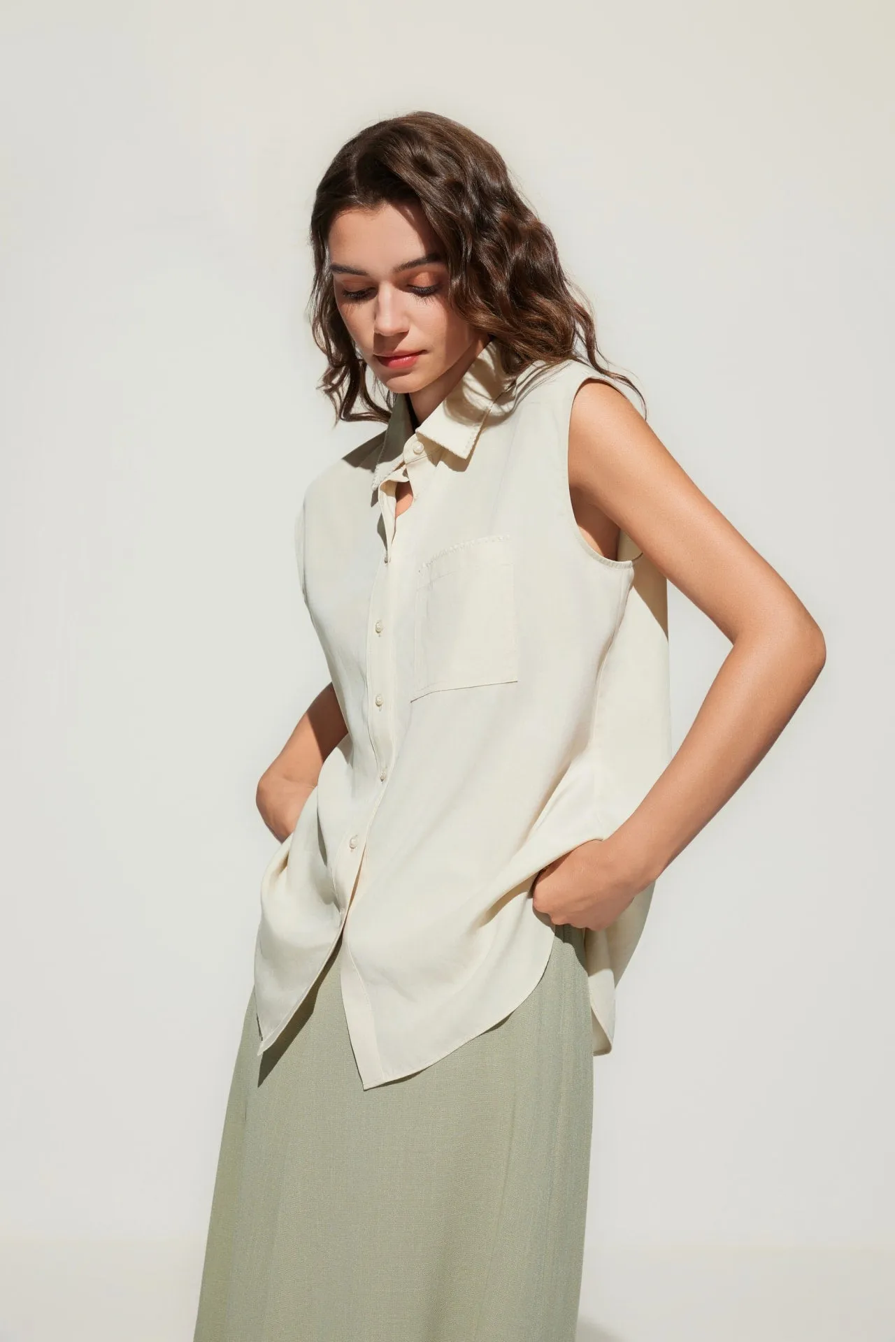 Lyocell Short Sleeve Casual Shirt