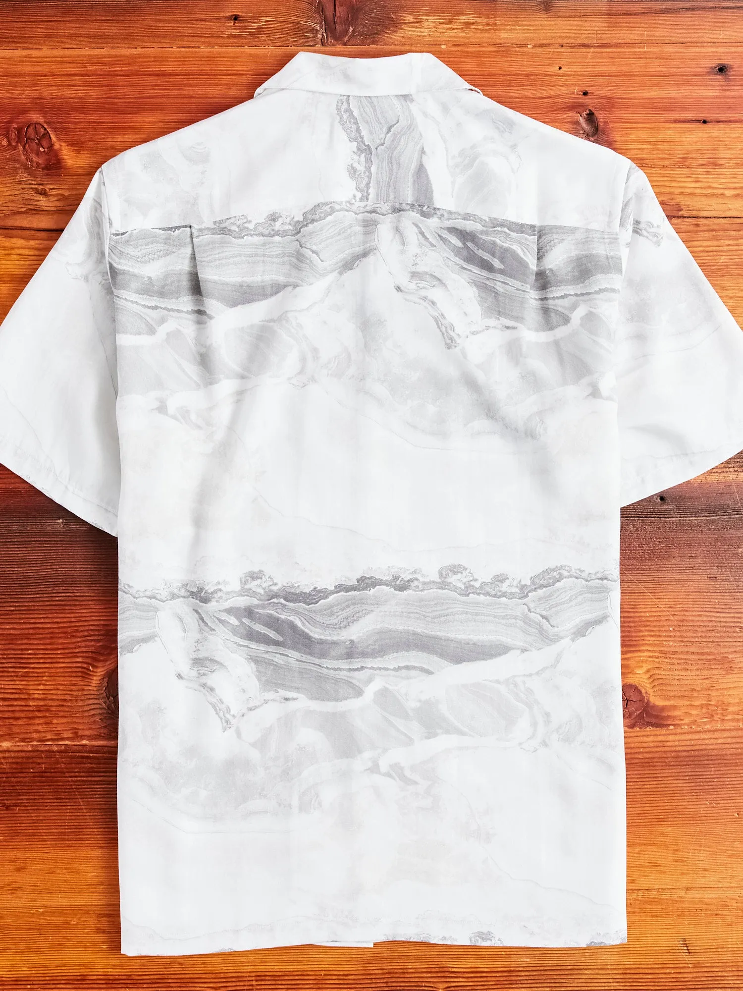 Marble Button-Up Shirt in White
