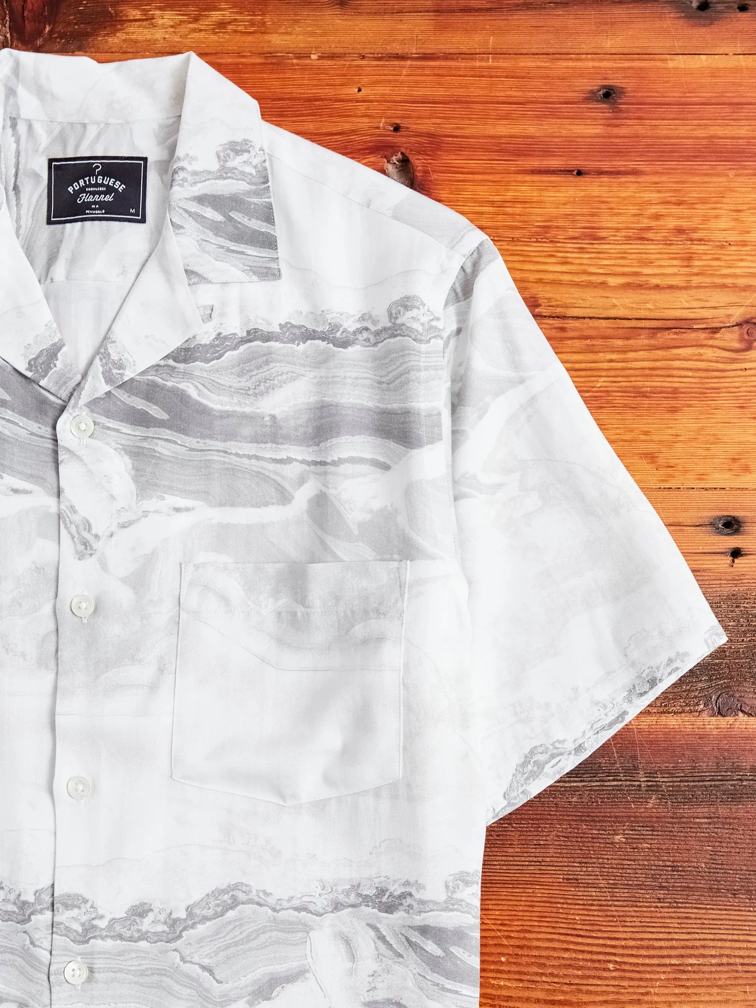 Marble Button-Up Shirt in White