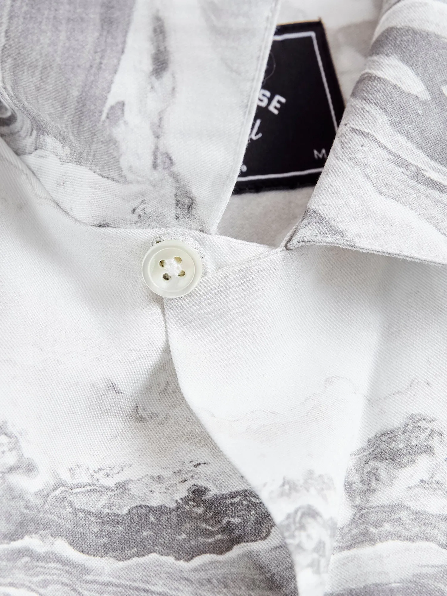 Marble Button-Up Shirt in White