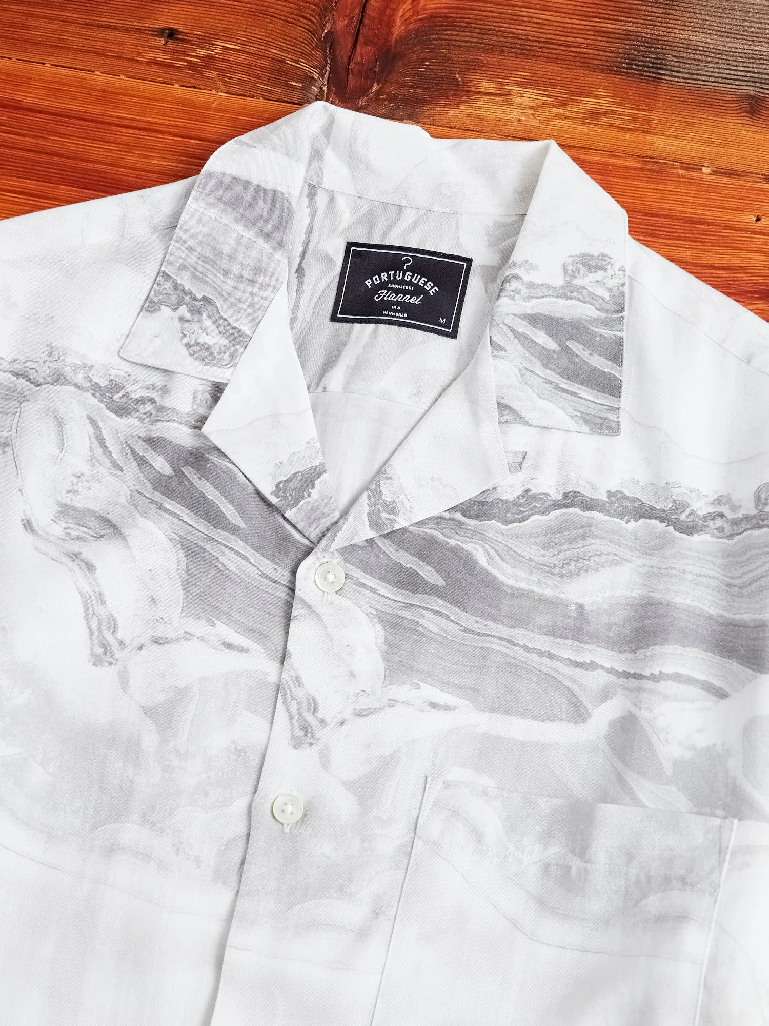 Marble Button-Up Shirt in White