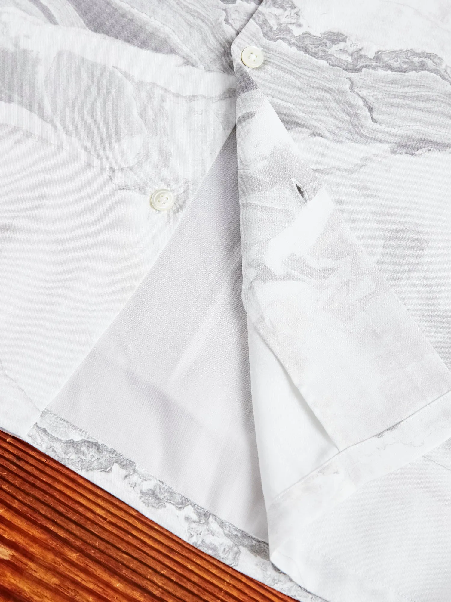 Marble Button-Up Shirt in White
