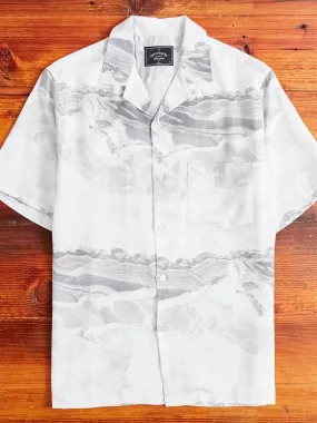 Marble Button-Up Shirt in White