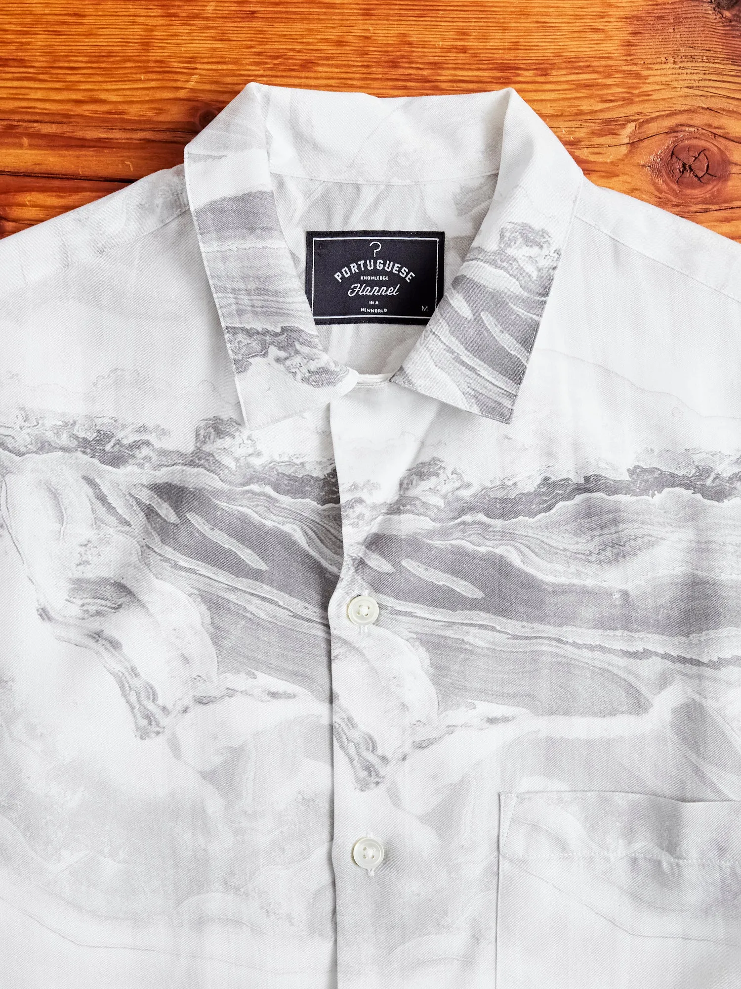 Marble Button-Up Shirt in White