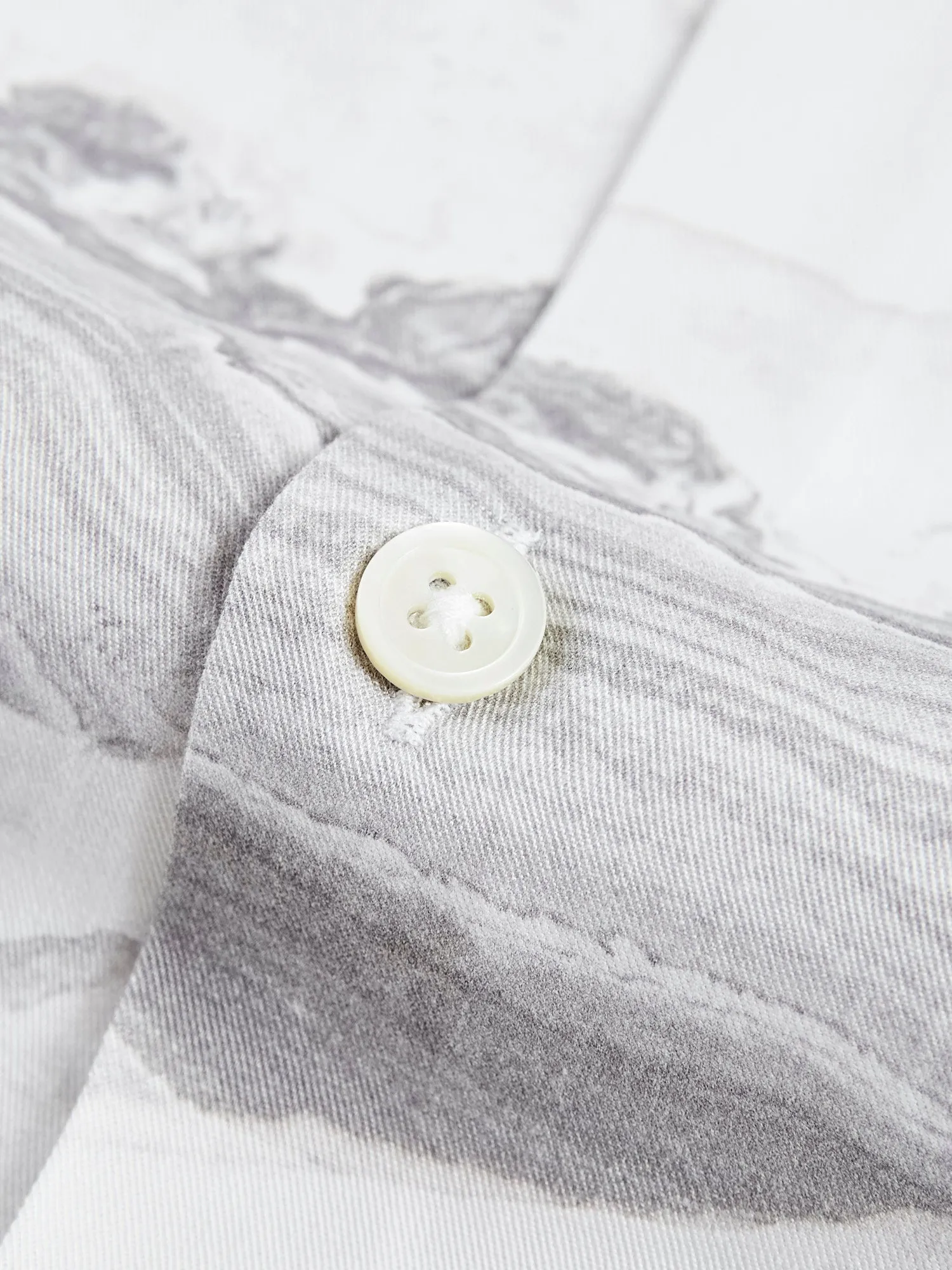 Marble Button-Up Shirt in White