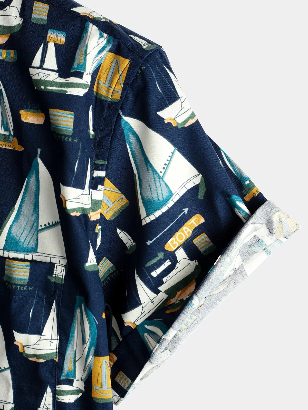 Men's Casual Holiday Cotton Pocket Short Sleeve Shirt