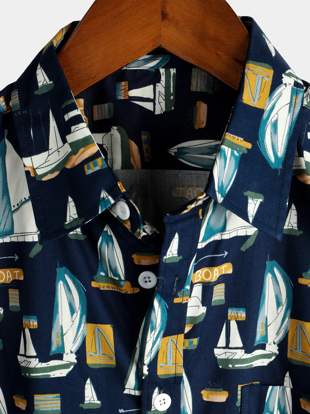 Men's Casual Holiday Cotton Pocket Short Sleeve Shirt