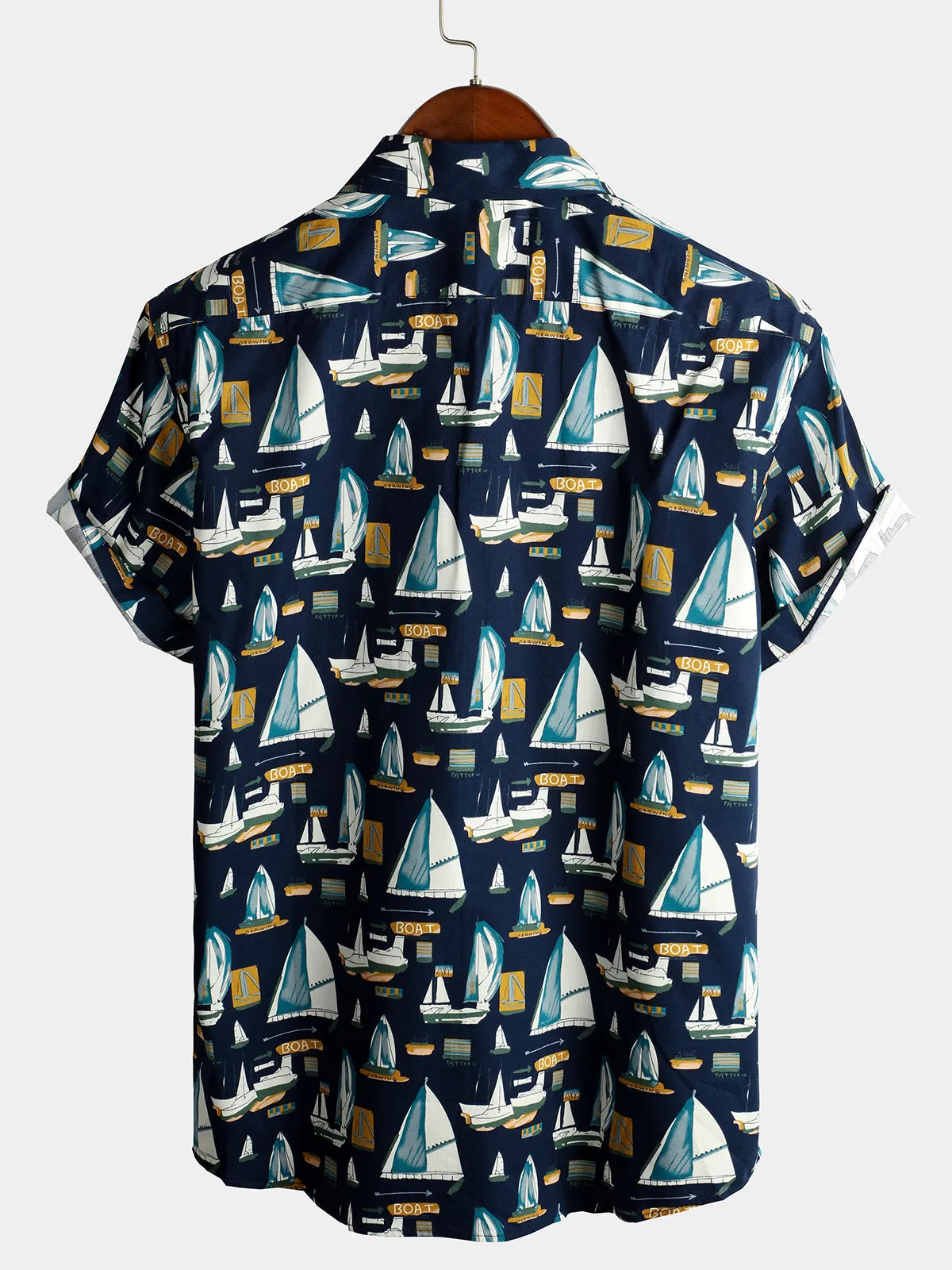 Men's Casual Holiday Cotton Pocket Short Sleeve Shirt
