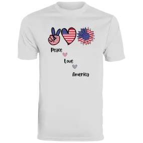 Men's Moisture-Wicking Tee -- Peace, Love, America