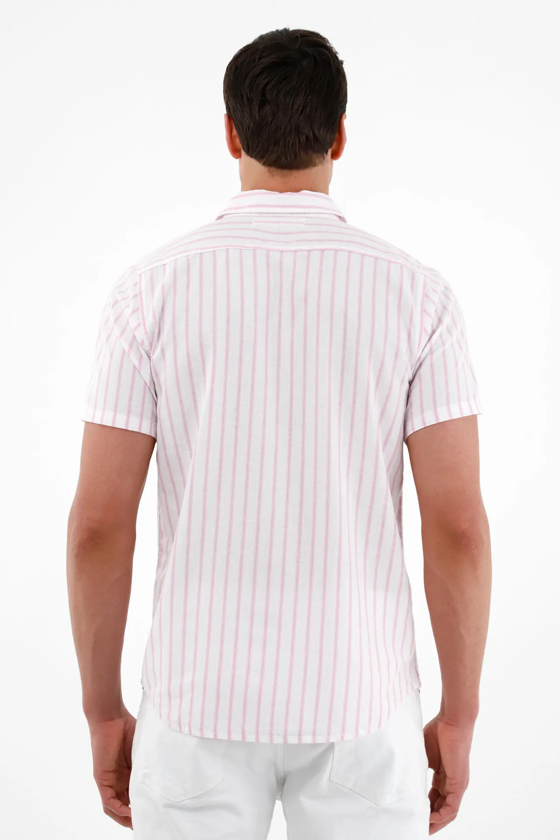 Men's pink short-sleeve shirt