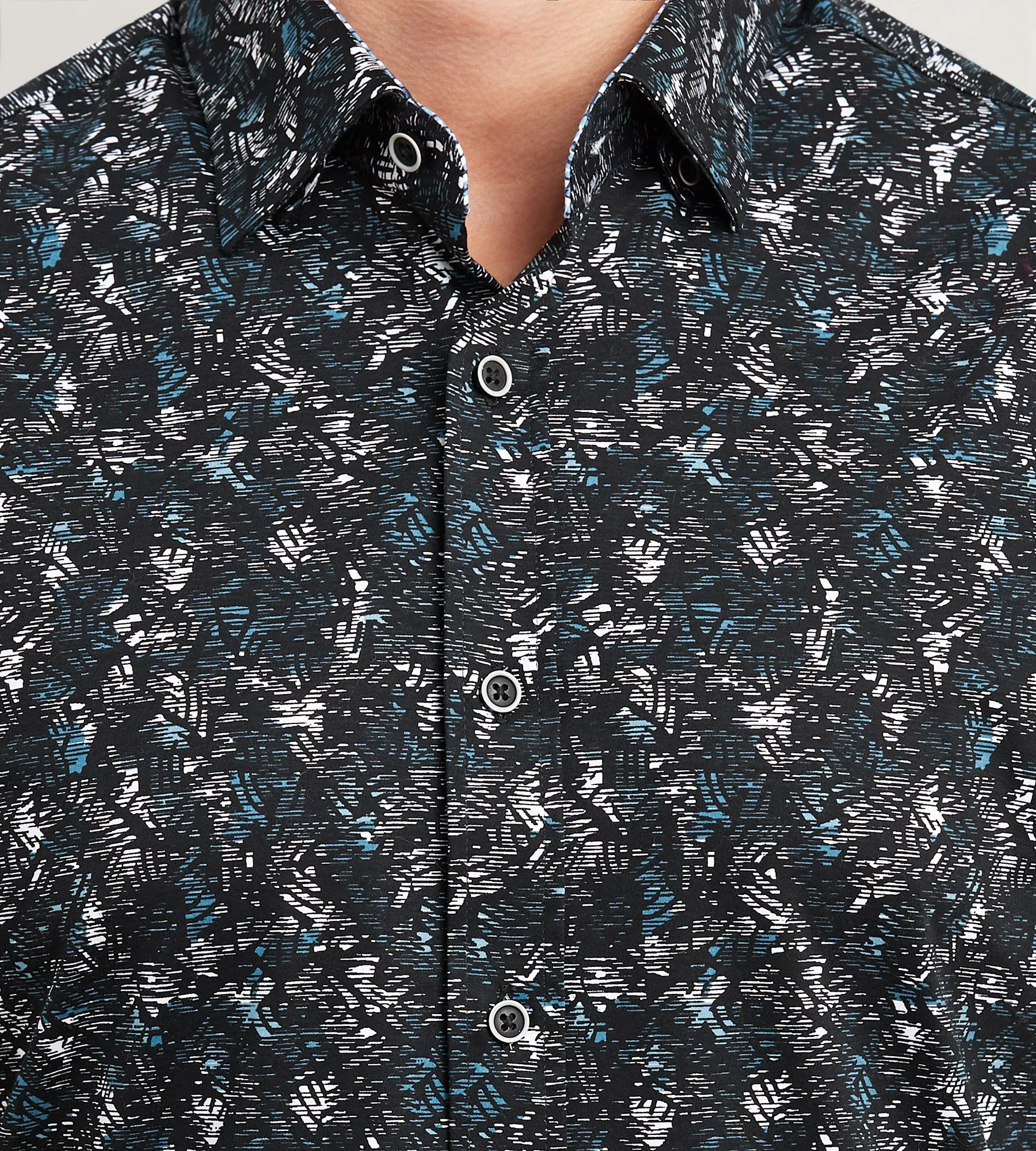 Modern Fit Short Sleeve Textured Pattern 360 Stretch Sport Shirts
