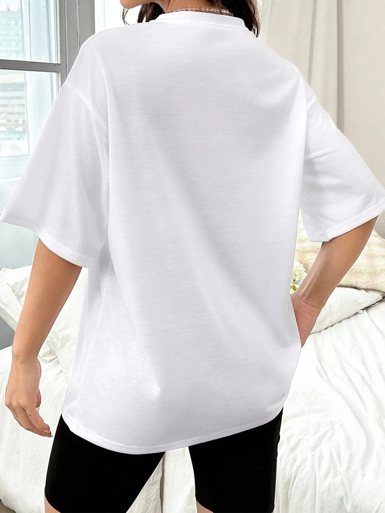 NicholesGifts Women Guitar Graphic Round Neck Half Sleeve Nashville T-Shirt