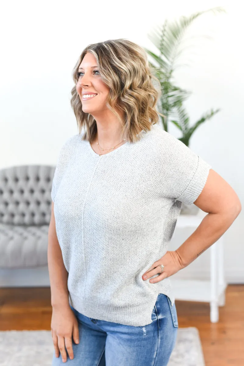 Oaklynn Short Sleeve Sweater Knit Top