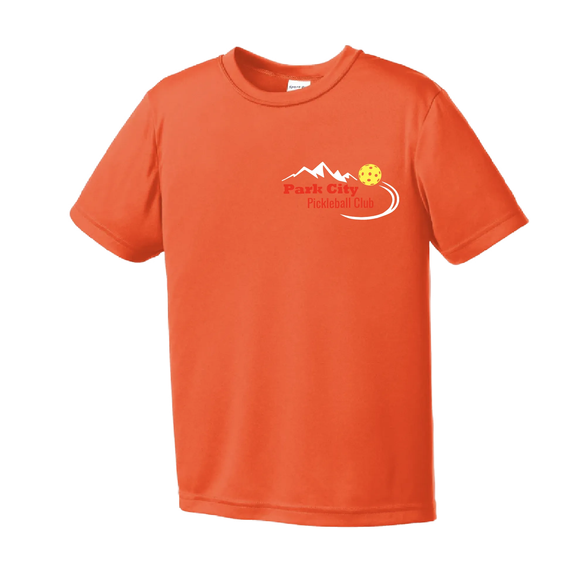 Park City Pickleball Club (Red Words) | Youth Short Sleeve Pickleball Shirts | 100% Polyester