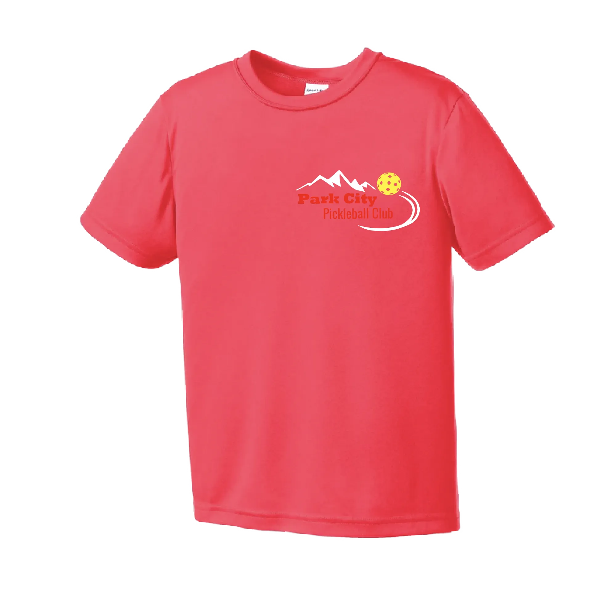 Park City Pickleball Club (Red Words) | Youth Short Sleeve Pickleball Shirts | 100% Polyester