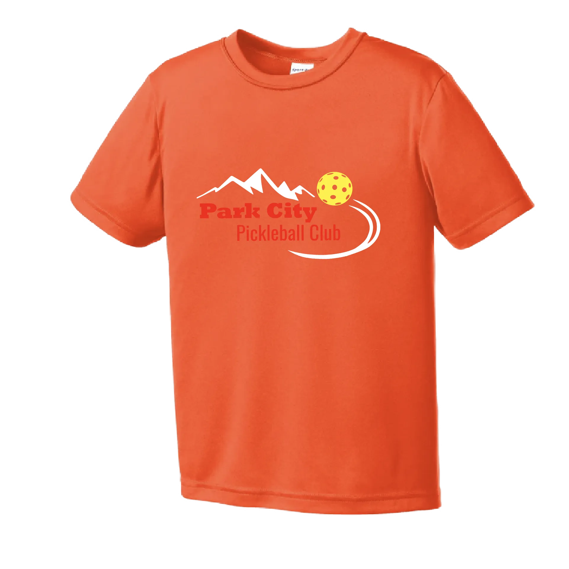 Park City Pickleball Club (Red Words) | Youth Short Sleeve Pickleball Shirts | 100% Polyester