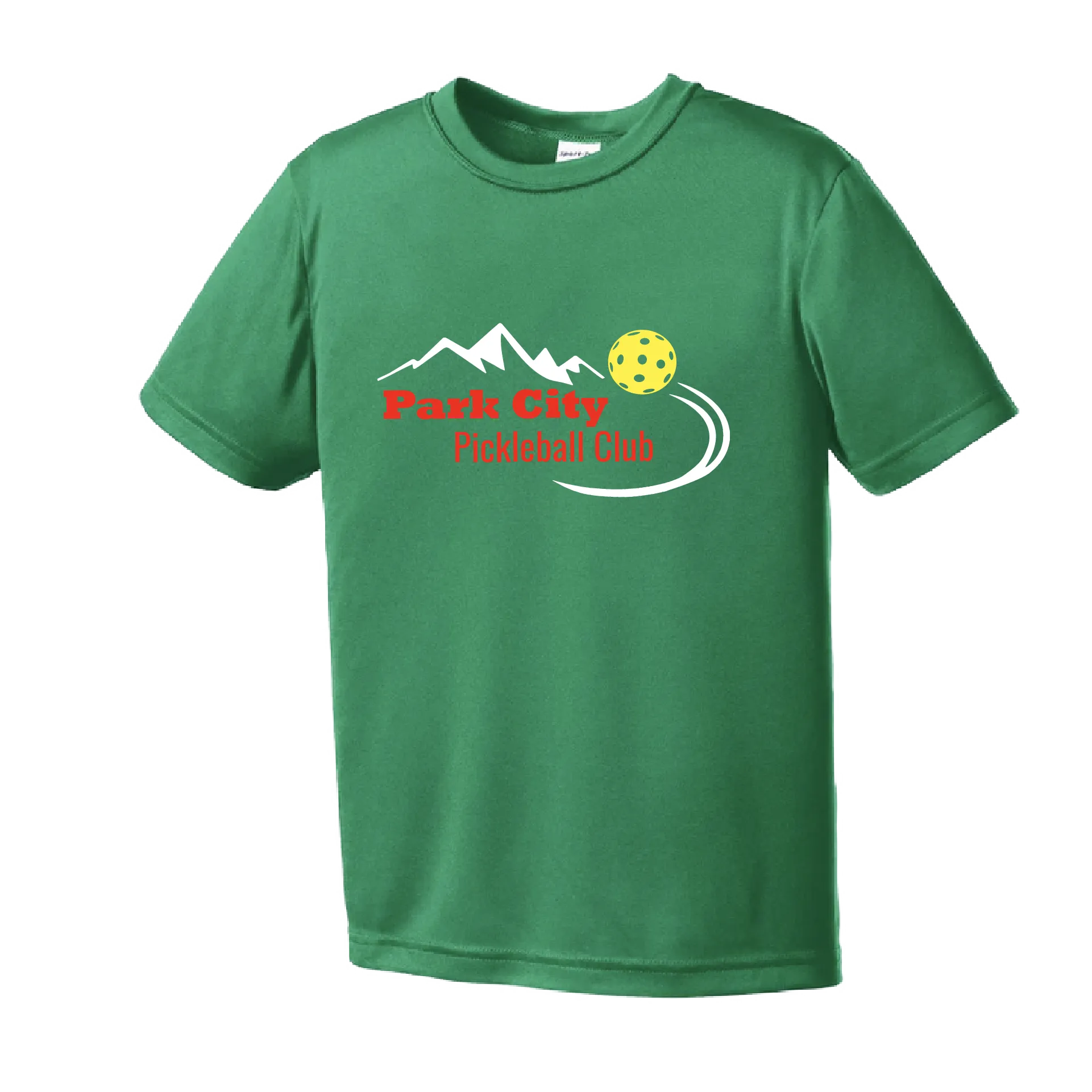Park City Pickleball Club (Red Words) | Youth Short Sleeve Pickleball Shirts | 100% Polyester