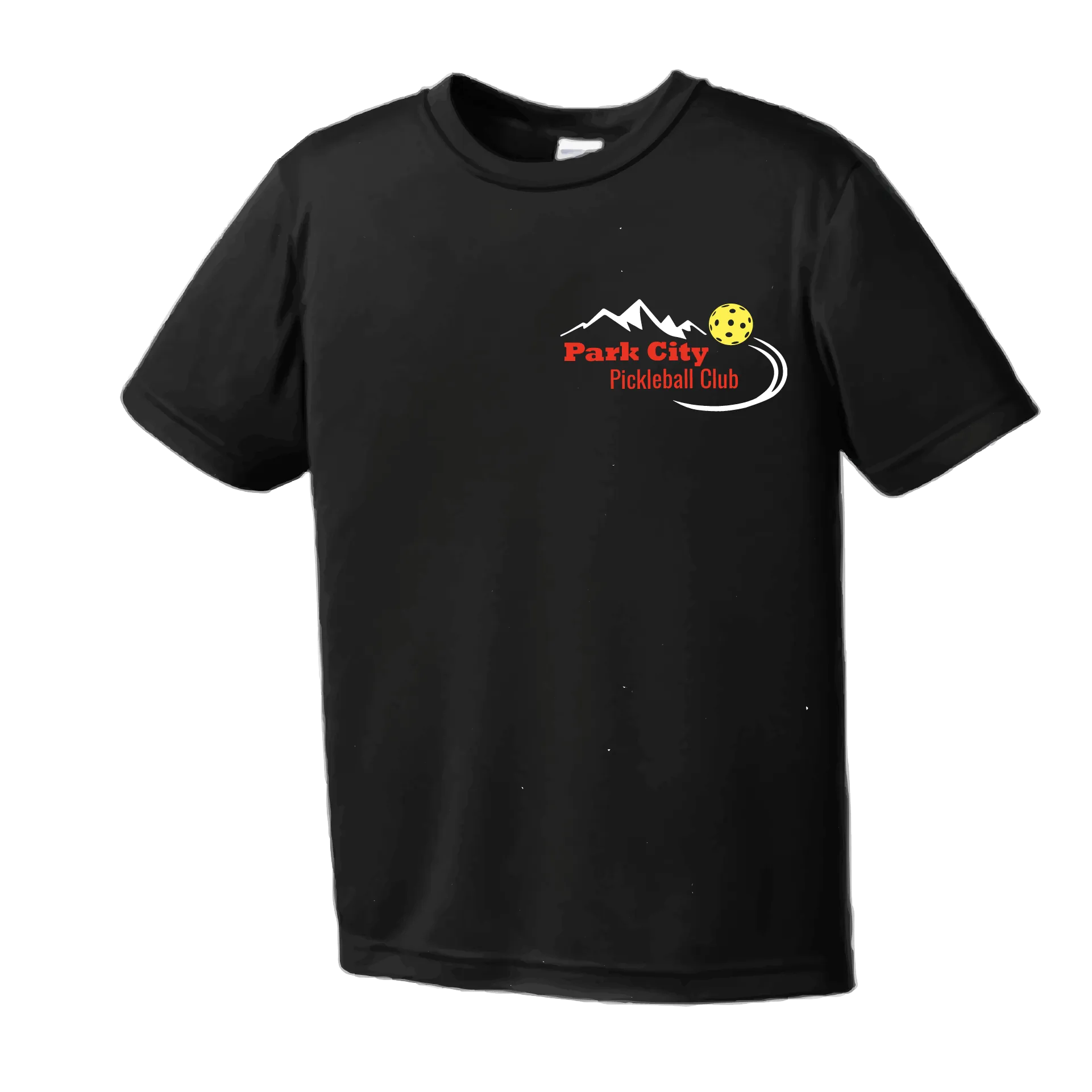 Park City Pickleball Club (Red Words) | Youth Short Sleeve Pickleball Shirts | 100% Polyester