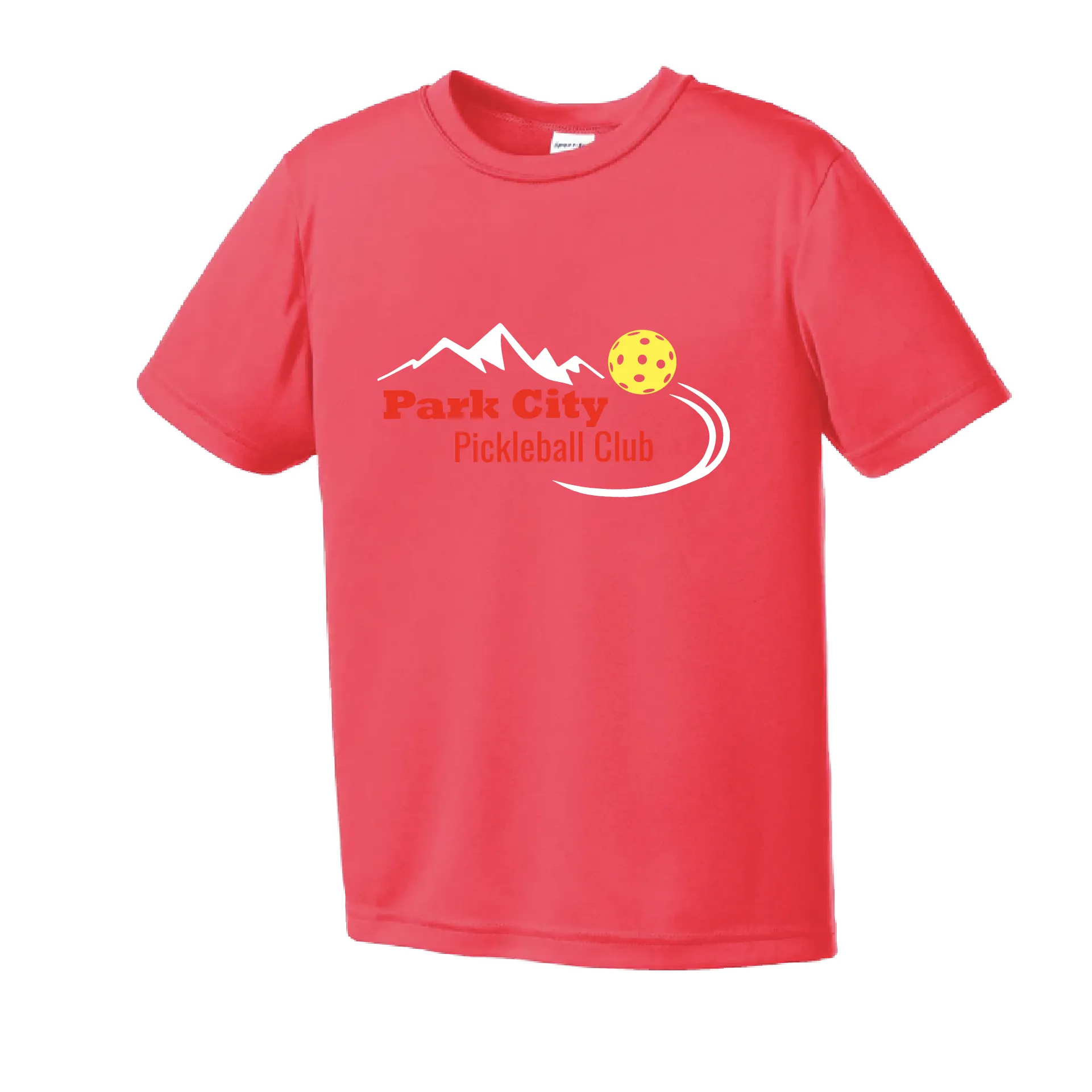 Park City Pickleball Club (Red Words) | Youth Short Sleeve Pickleball Shirts | 100% Polyester