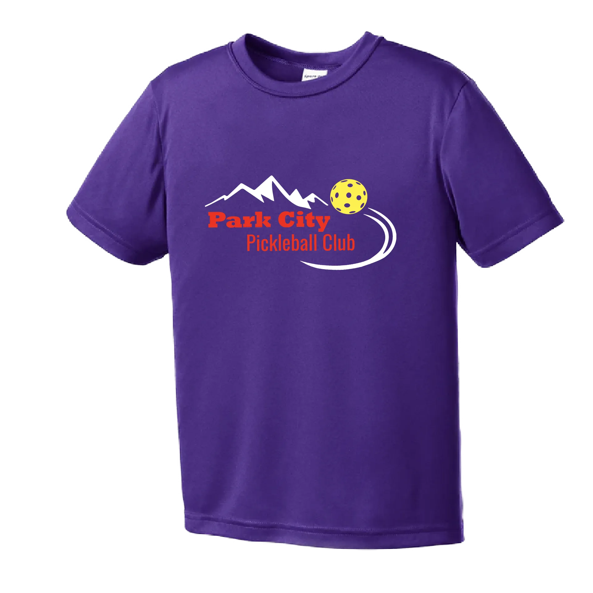 Park City Pickleball Club (Red Words) | Youth Short Sleeve Pickleball Shirts | 100% Polyester
