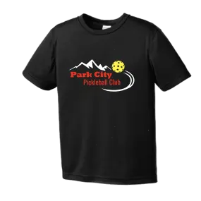 Park City Pickleball Club (Red Words) | Youth Short Sleeve Pickleball Shirts | 100% Polyester