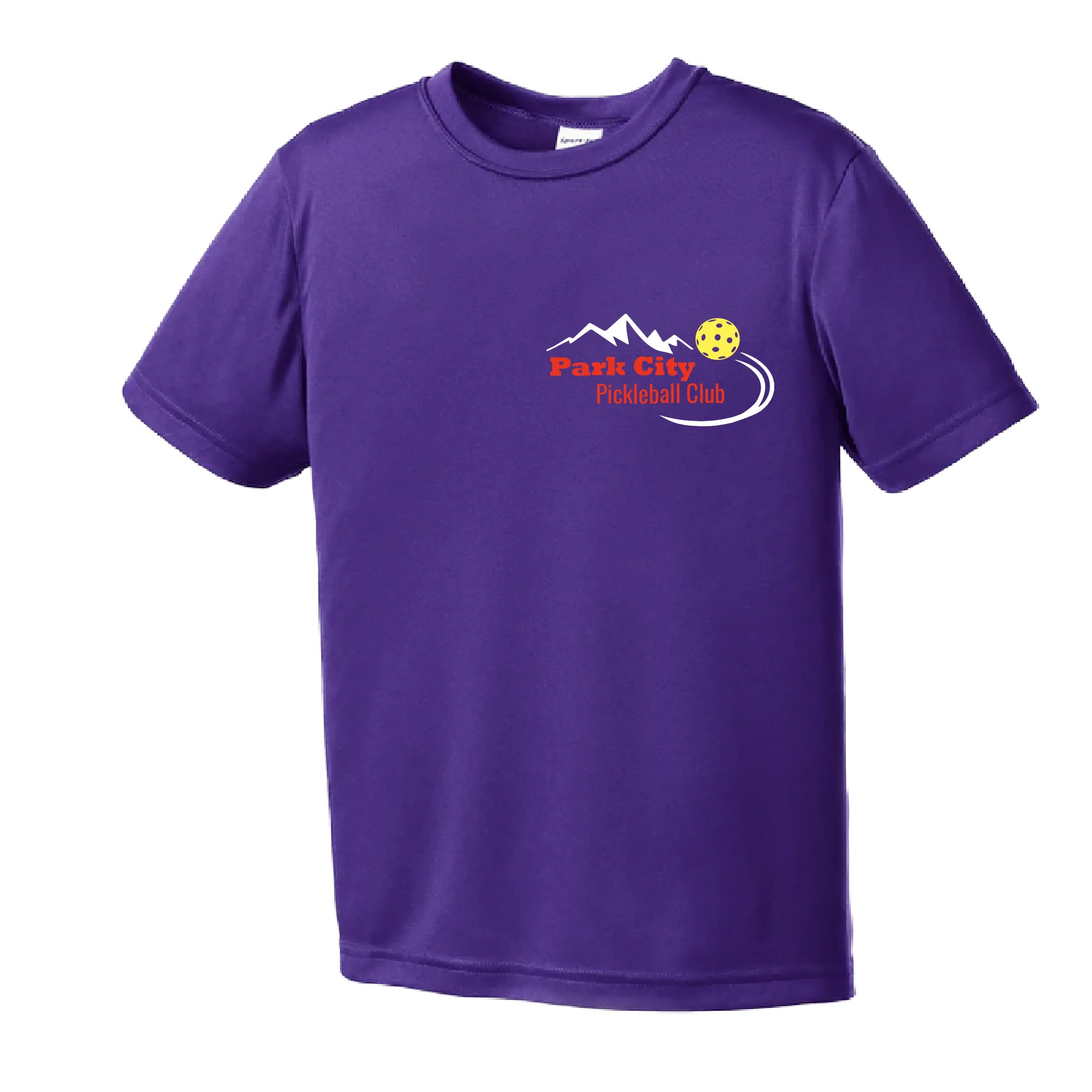 Park City Pickleball Club (Red Words) | Youth Short Sleeve Pickleball Shirts | 100% Polyester