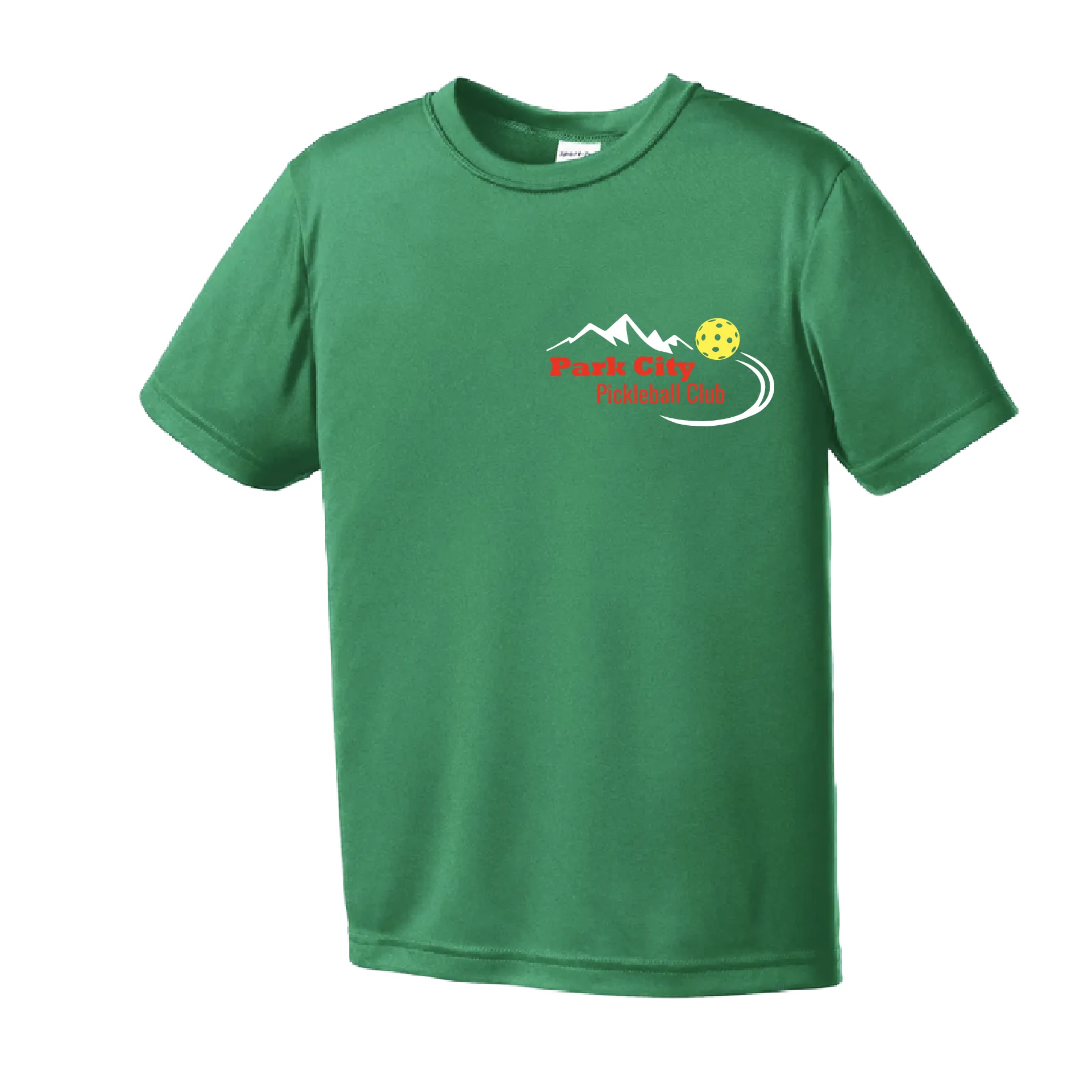 Park City Pickleball Club (Red Words) | Youth Short Sleeve Pickleball Shirts | 100% Polyester
