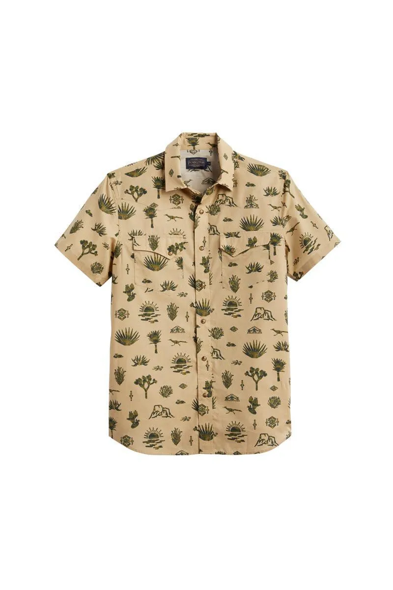 Pendleton Woolen Mills Laramie Shirt Short Sleeve Yuca Valley in Tan