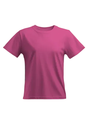 Perfect TShirt Co Women's Short Sleeve Crew Neck Charity Pink Relax Fit T-Shirt