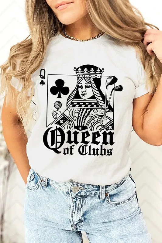 Playing Card Queen Golf Clubs Graphic T Shirts