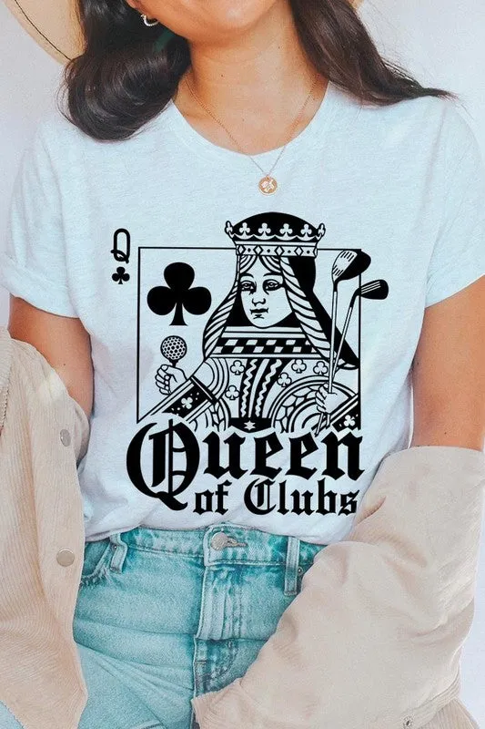 Playing Card Queen Golf Clubs Graphic T Shirts