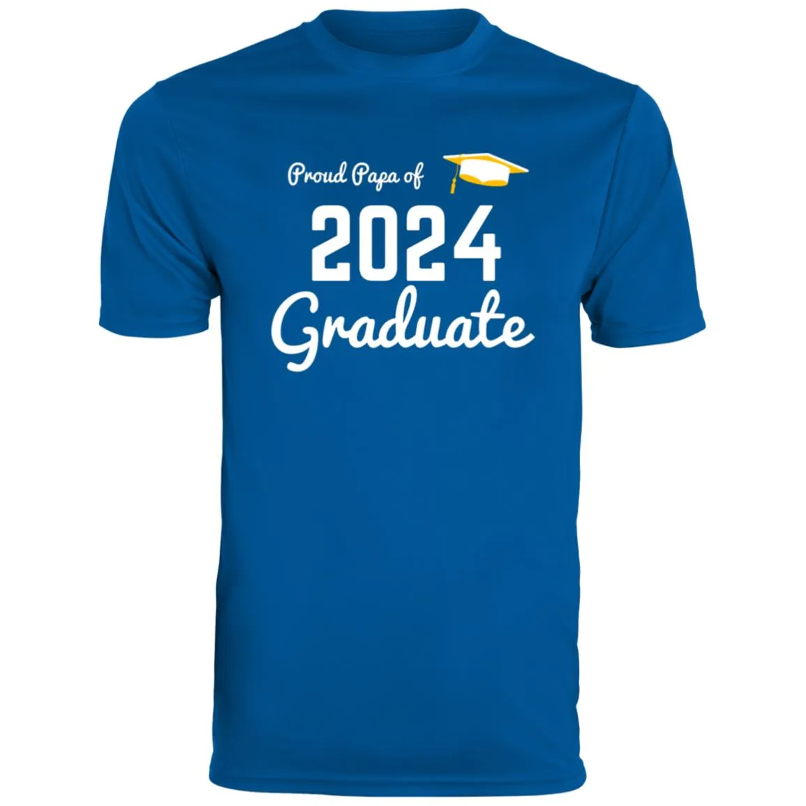 Proud Papa graduate 2024 white CLOSEOUT - 790 Men's Moisture-Wicking Tee