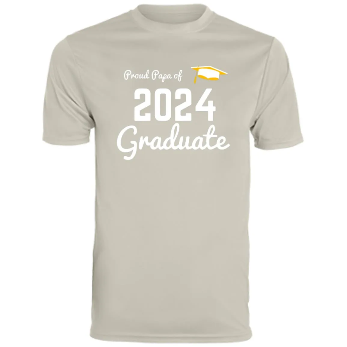 Proud Papa graduate 2024 white CLOSEOUT - 790 Men's Moisture-Wicking Tee
