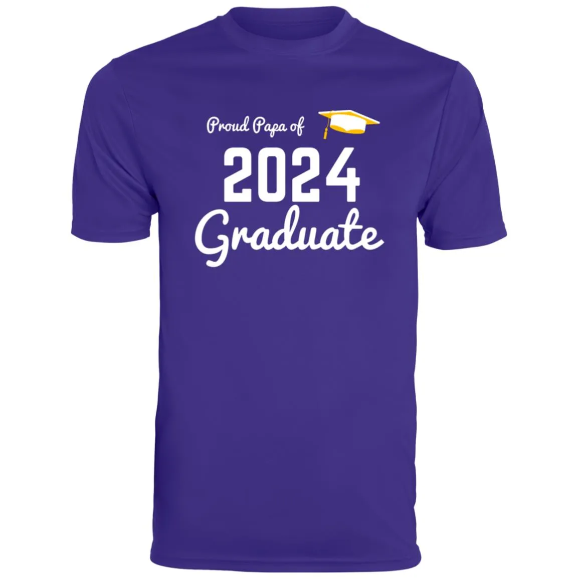 Proud Papa graduate 2024 white CLOSEOUT - 790 Men's Moisture-Wicking Tee