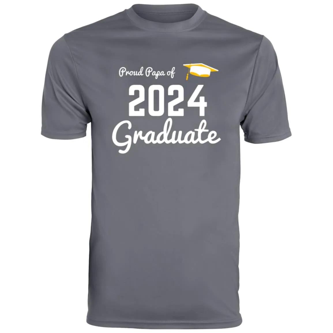 Proud Papa graduate 2024 white CLOSEOUT - 790 Men's Moisture-Wicking Tee