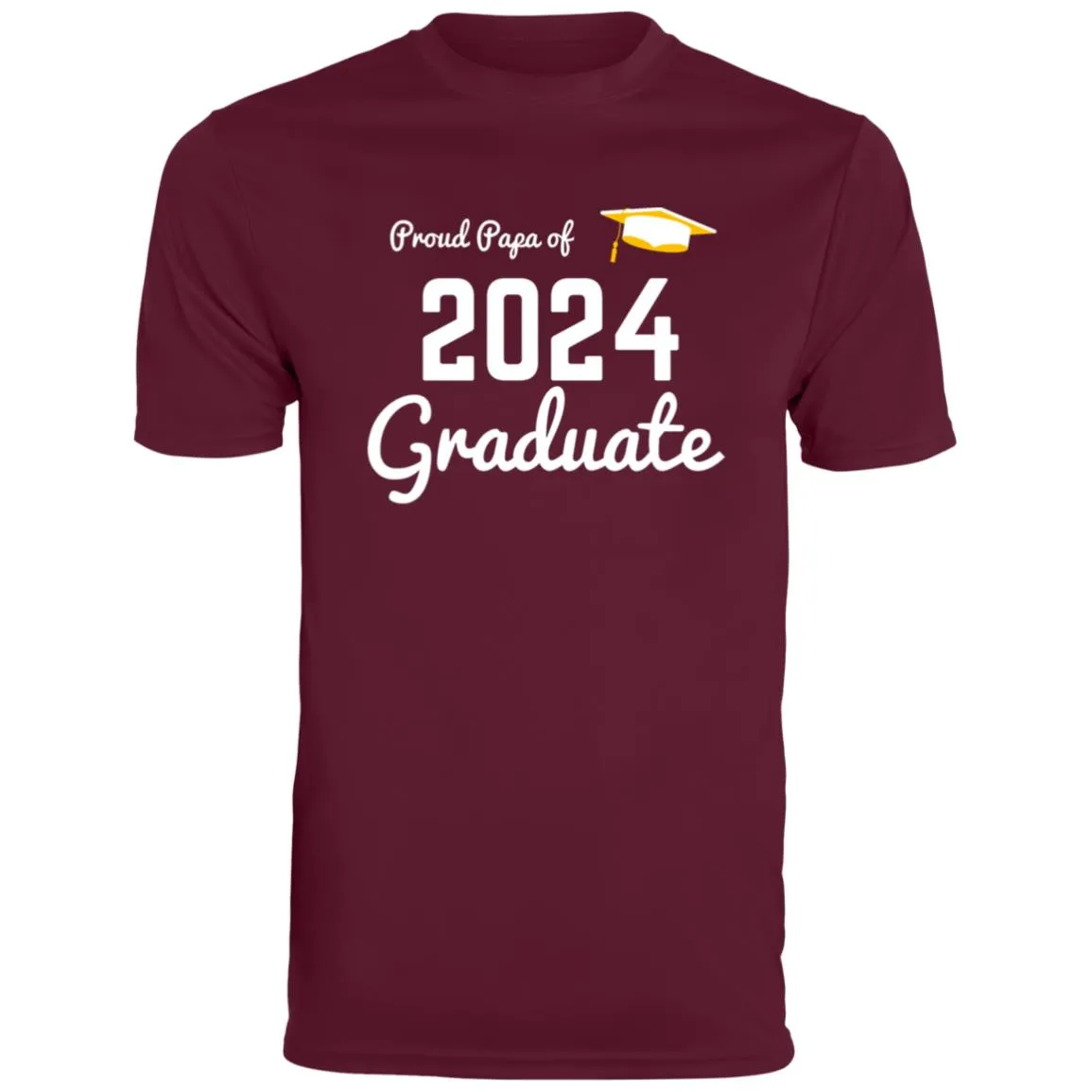 Proud Papa graduate 2024 white CLOSEOUT - 790 Men's Moisture-Wicking Tee