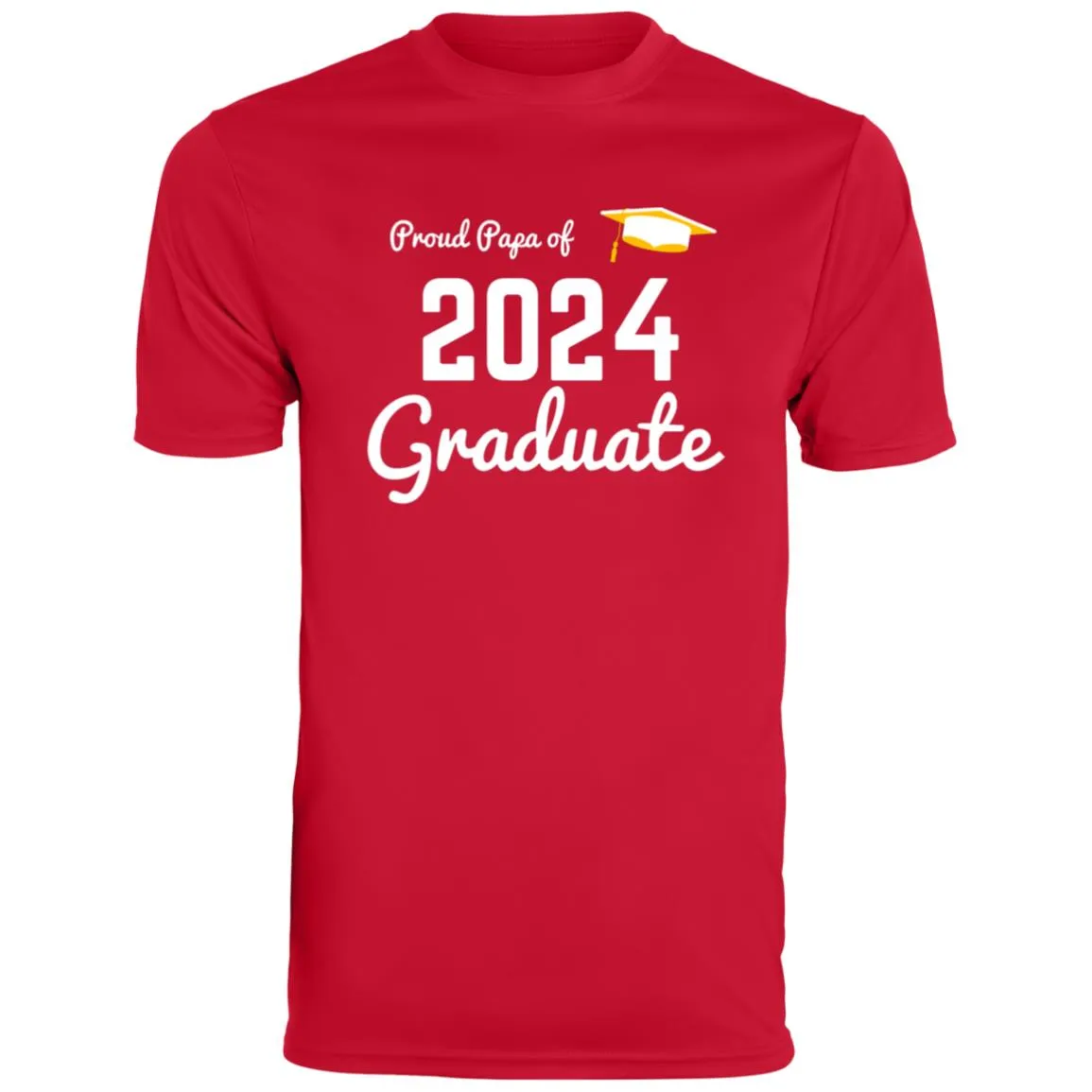 Proud Papa graduate 2024 white CLOSEOUT - 790 Men's Moisture-Wicking Tee