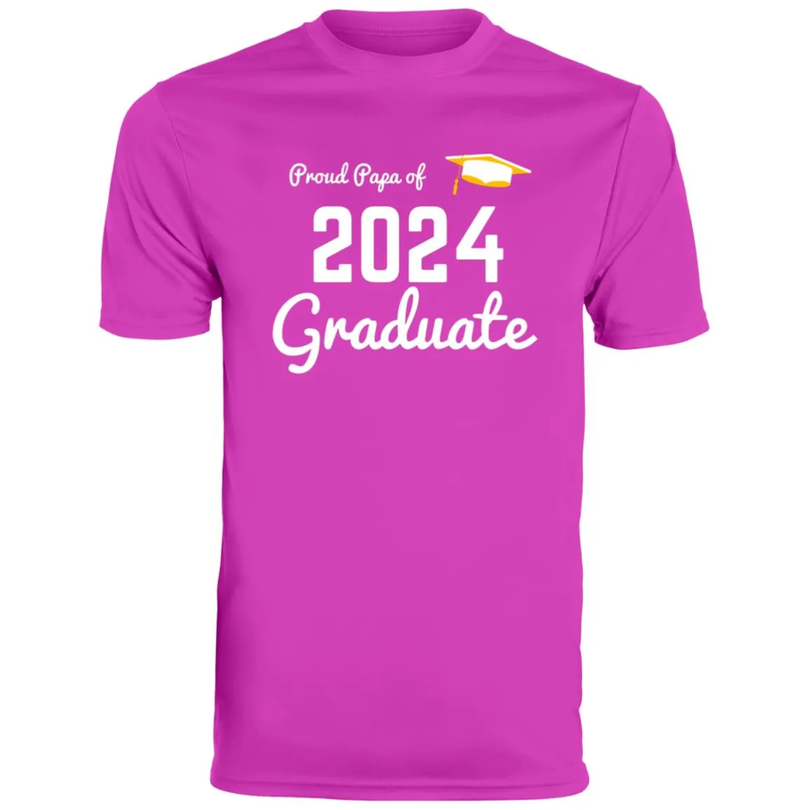 Proud Papa graduate 2024 white CLOSEOUT - 790 Men's Moisture-Wicking Tee