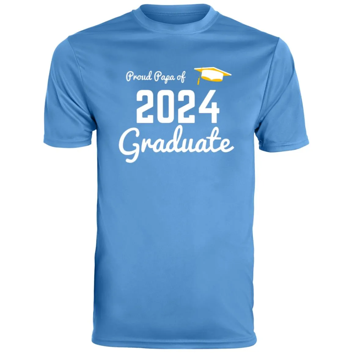 Proud Papa graduate 2024 white CLOSEOUT - 790 Men's Moisture-Wicking Tee