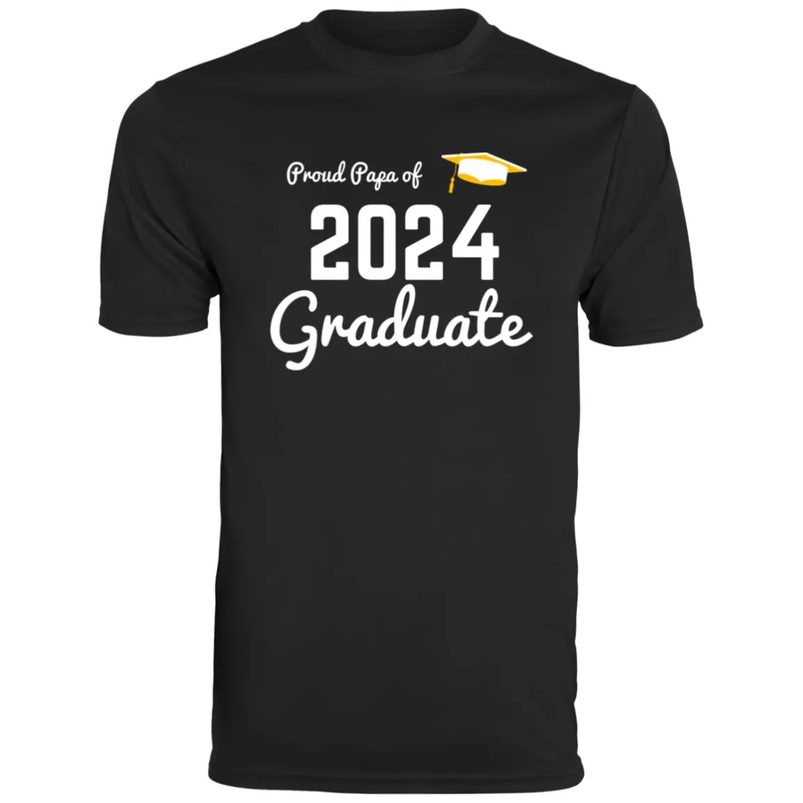 Proud Papa graduate 2024 white CLOSEOUT - 790 Men's Moisture-Wicking Tee