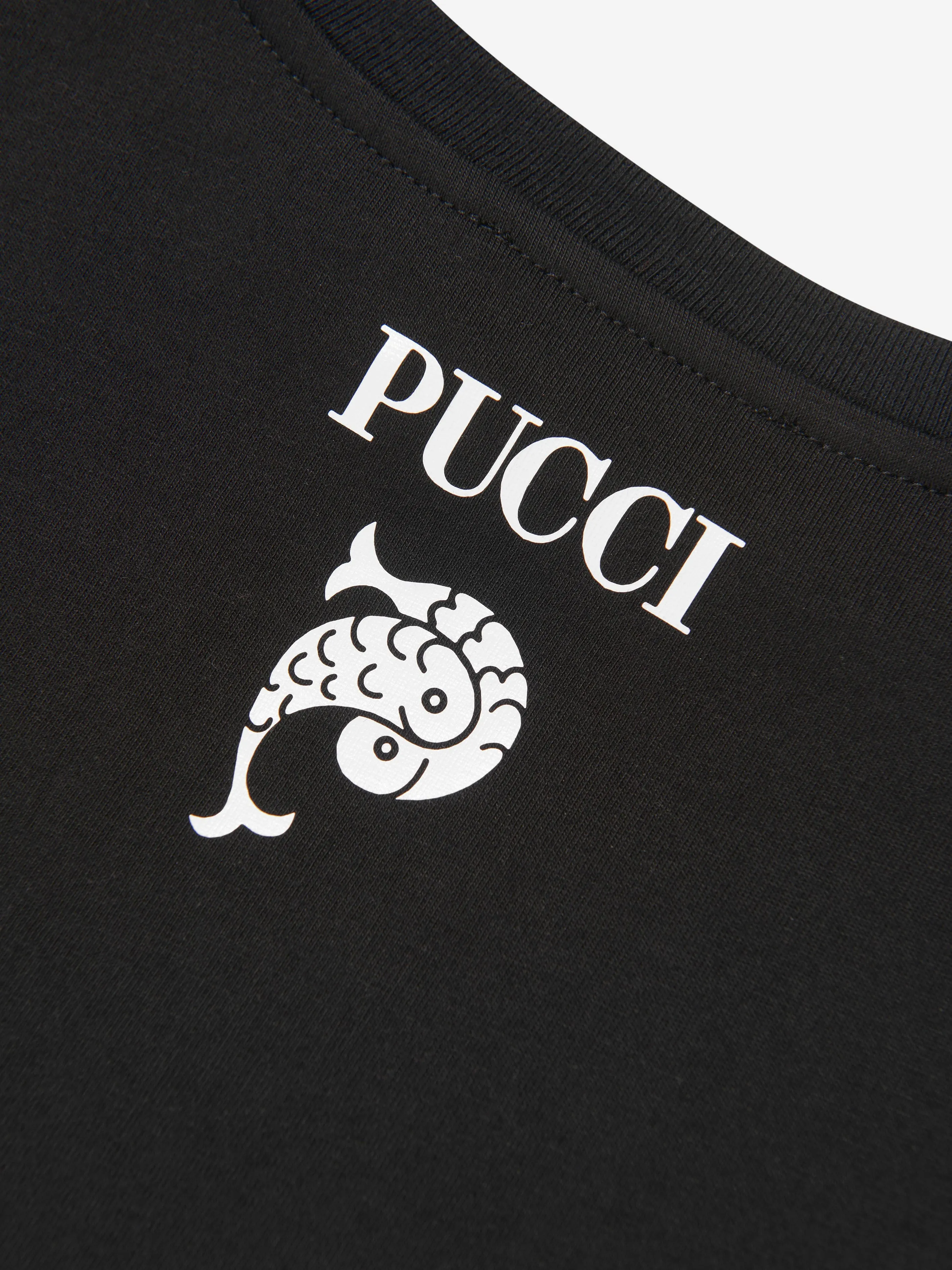 Pucci Girls Branded T-Shirt in Black