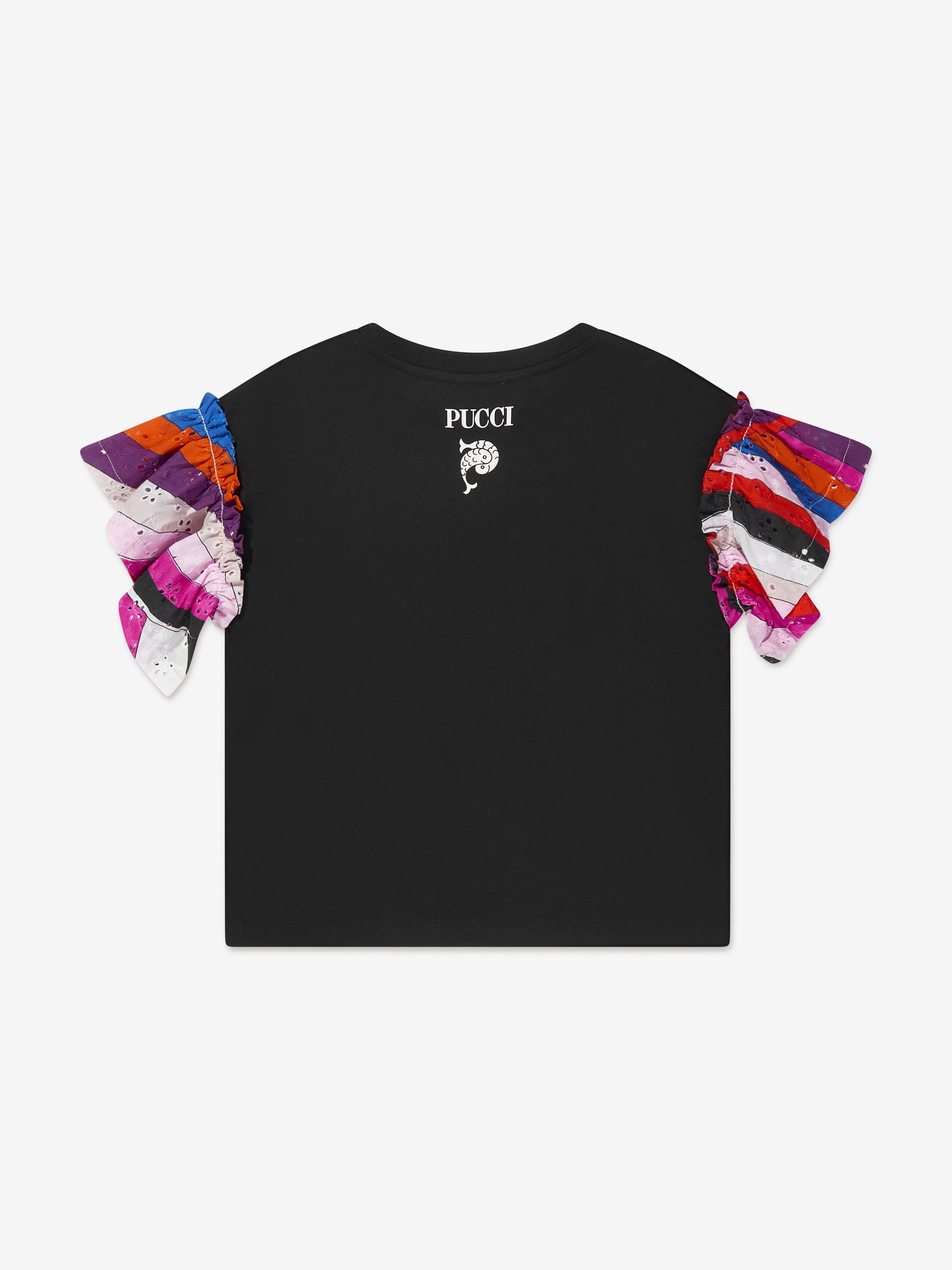 Pucci Girls Branded T-Shirt in Black