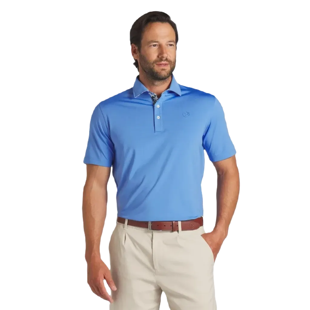 Puma AP Floral Trim Golf Polo - Blue