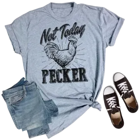 Rebel Rose Women's Grey Not Today Pecker Tee