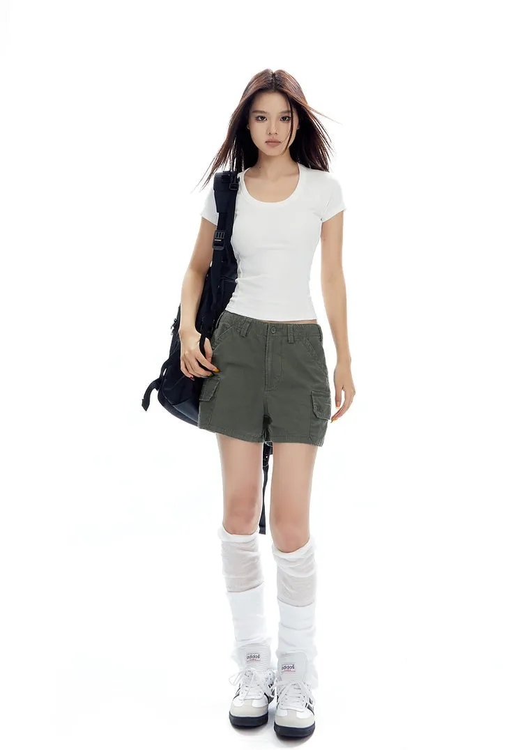 Ribbed Crew Neck Short Sleeve Baby Tee