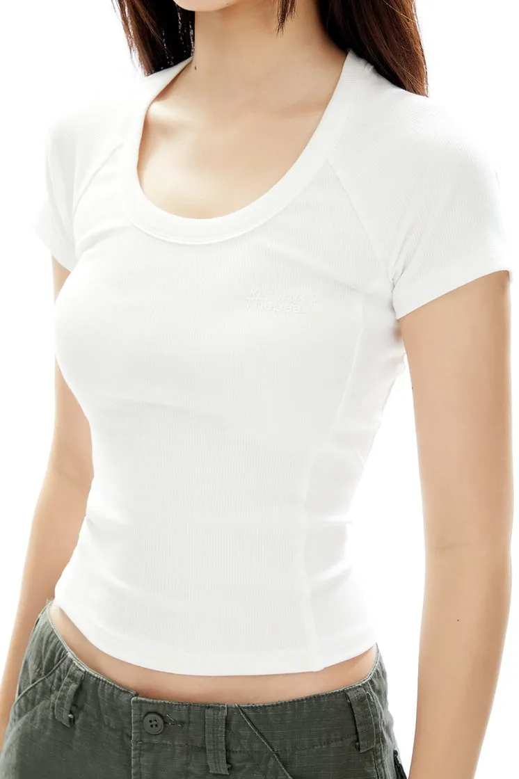 Ribbed Crew Neck Short Sleeve Baby Tee