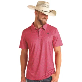 Rock & Roll Men's Pink Geo Print Polo