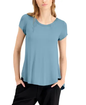 Satin-Trim High-Low T-Shirt