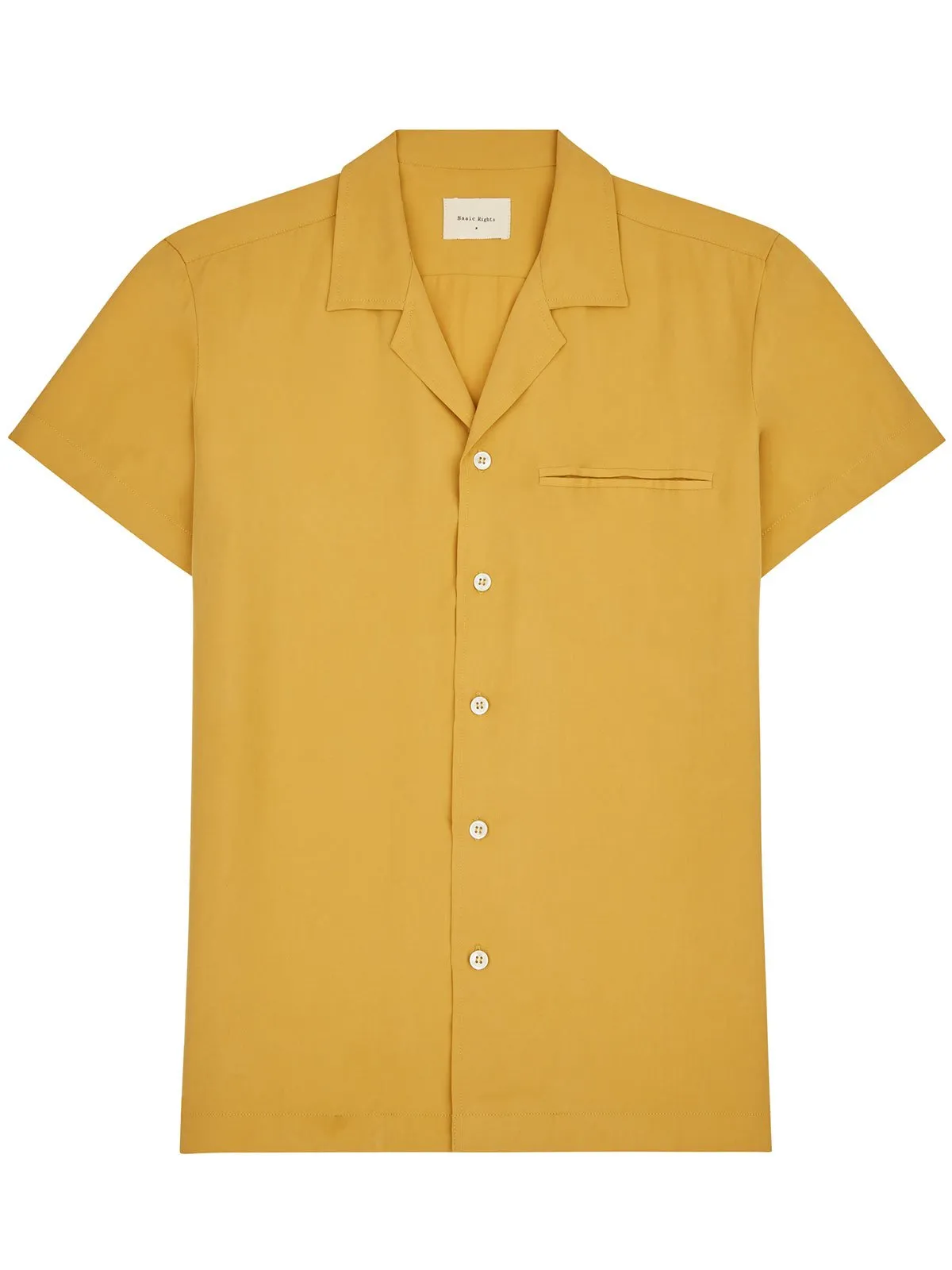 Short Sleeve Camp Collar Shirt - Mustard